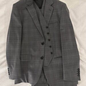 Mens 3 Piece Suit Set / Silk & Wool Blend